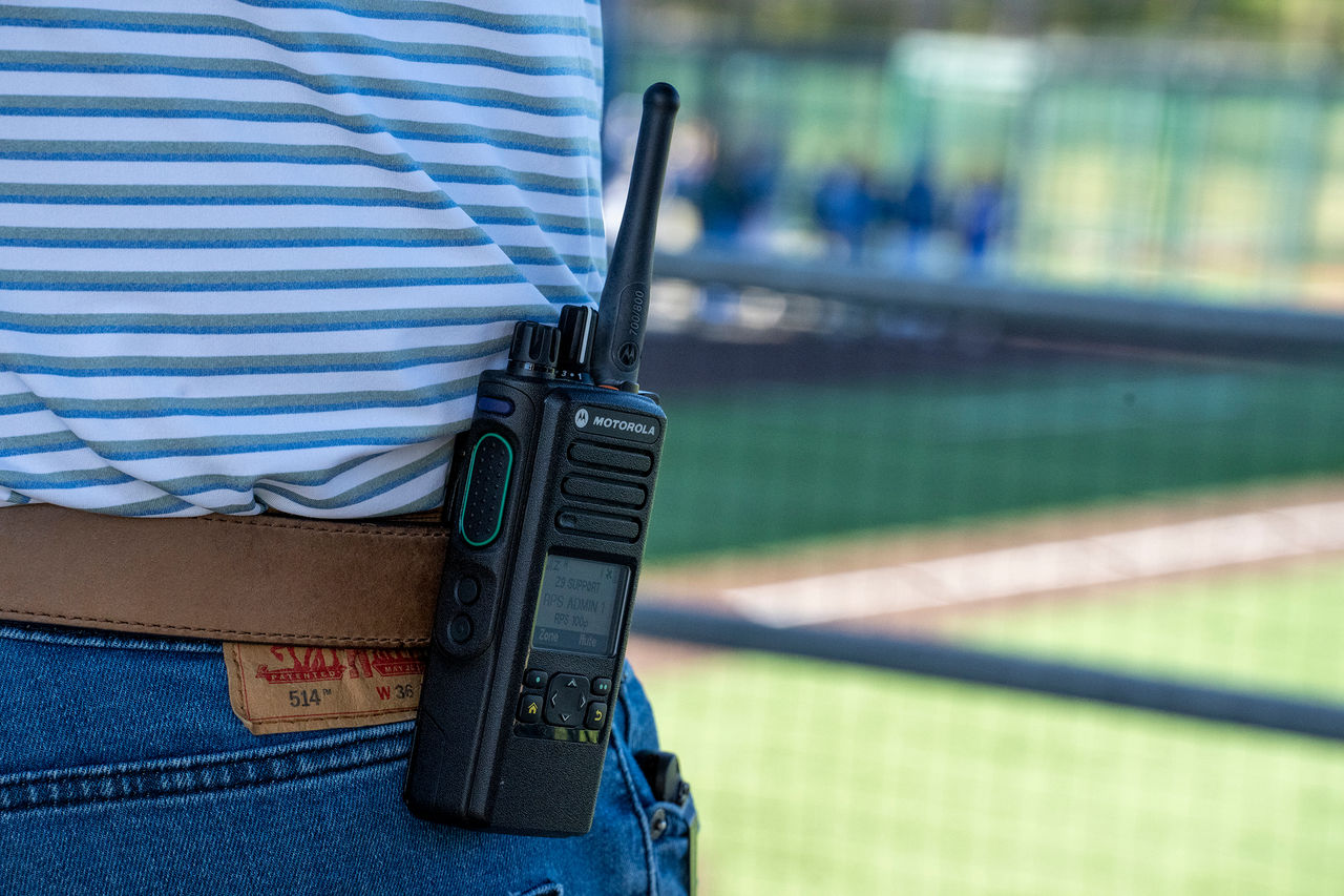 walkie talkie on belt